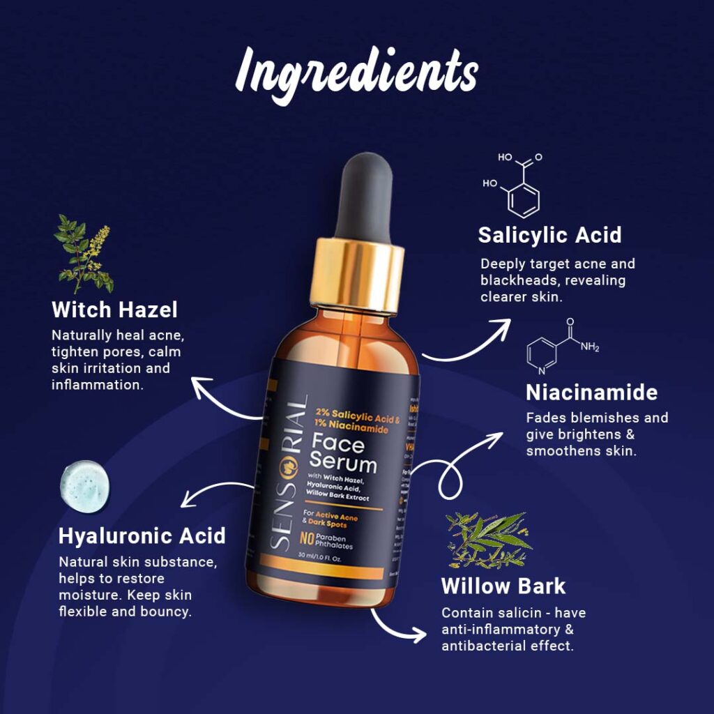 What are the secret ingredients of Sensorial salicylic acid and Niacinamide face serum